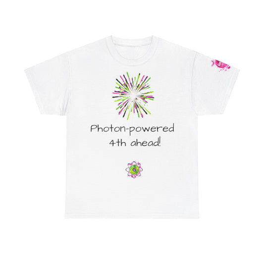 2024 US Independence Day Special Edition: Unisex heavy cotton tee "Photon-powered 4th ahead!"