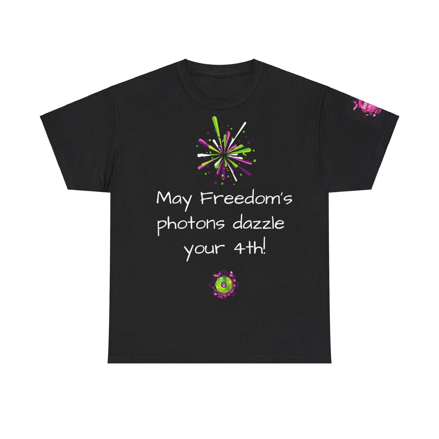 2024 US Independence Day Special Edition: Unisex heavy cotton tee "May Freedom's photons dazzle your 4th"