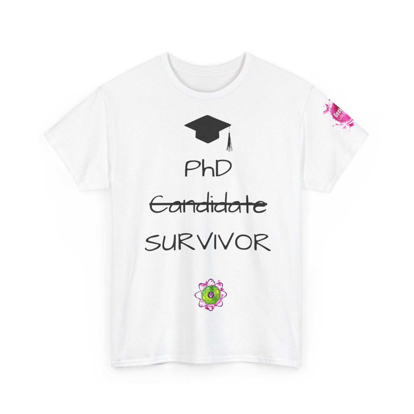 Unisex heavy cotton tee "PhD Survivor""