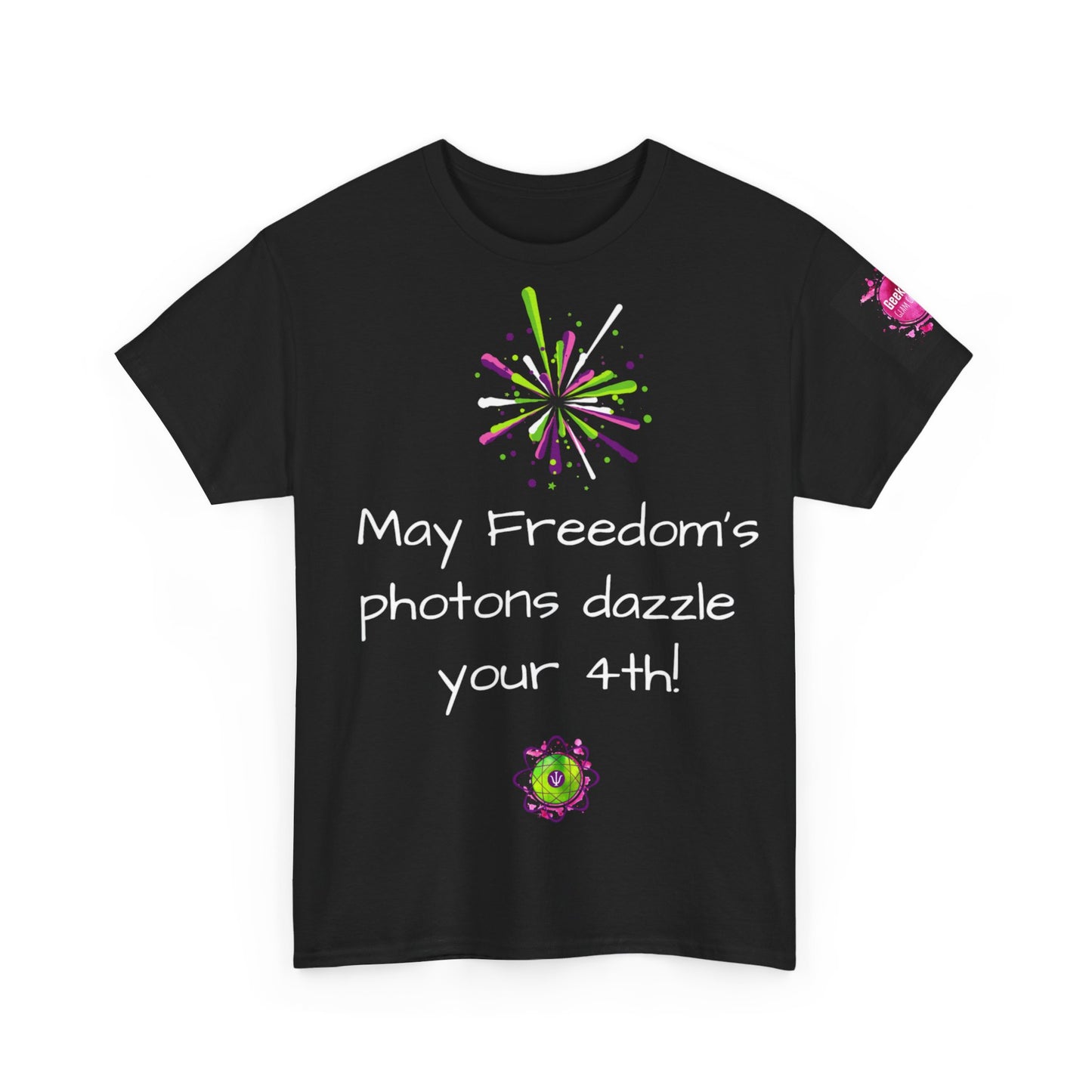 2024 US Independence Day Special Edition: Unisex heavy cotton tee "May Freedom's photons dazzle your 4th"